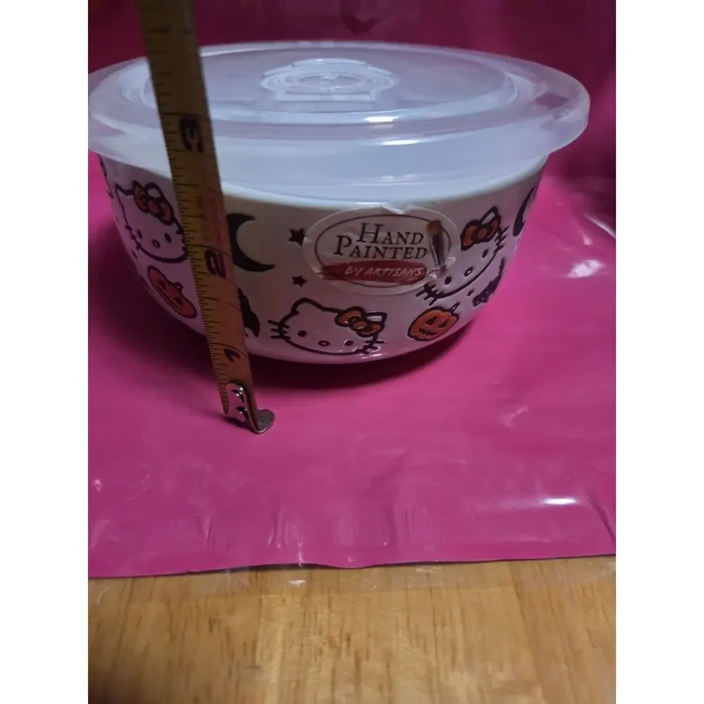 HELLO KITTY HALLOWEEN CERAMIC FOOD STORAGE CONTAINER Set Of 2 - 71/4